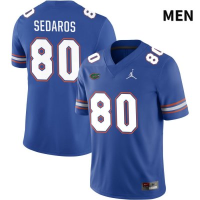 Men's Florida Gators #80 Zak Sedaros NCAA Jordan Brand Royal NIL 2022 Authentic Stitched College Football Jersey LZH5562IO